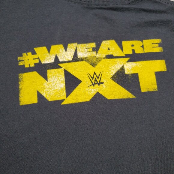 WWE #WE ARE NXT Wrestling Graphic T-shirt Double Sided Hit Black Tee Adult Sz M - Picture 9 of 12